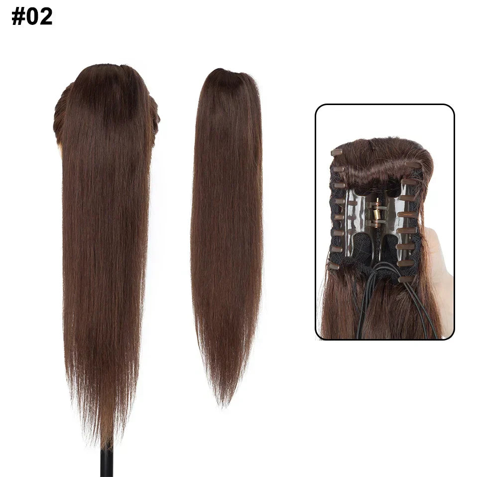 S-Noilite Ponytail Human Hair -Inches Claw Clip In