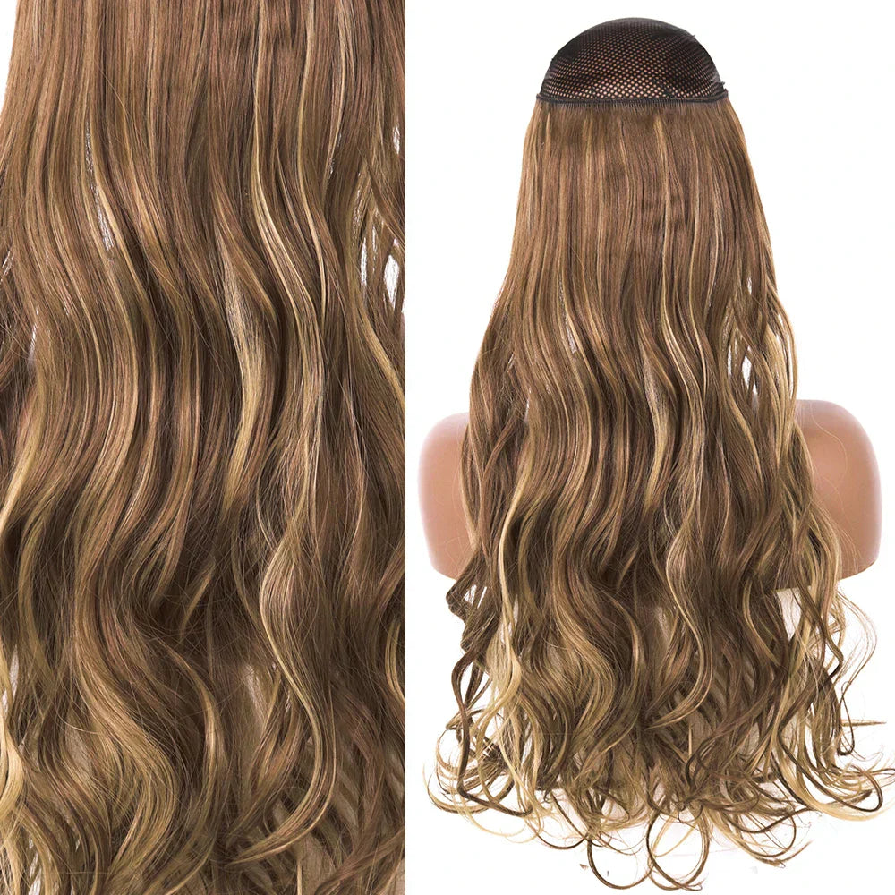 Merisihair Synthetic No Clip Invisible Wire Hair Extensions