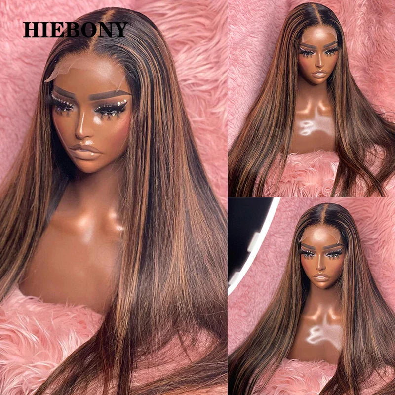 Highlight Straight Lace Front Wig Human Hair