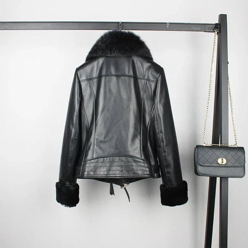 Winter Cotton Inside Thicker Warm Real Sheep Leather