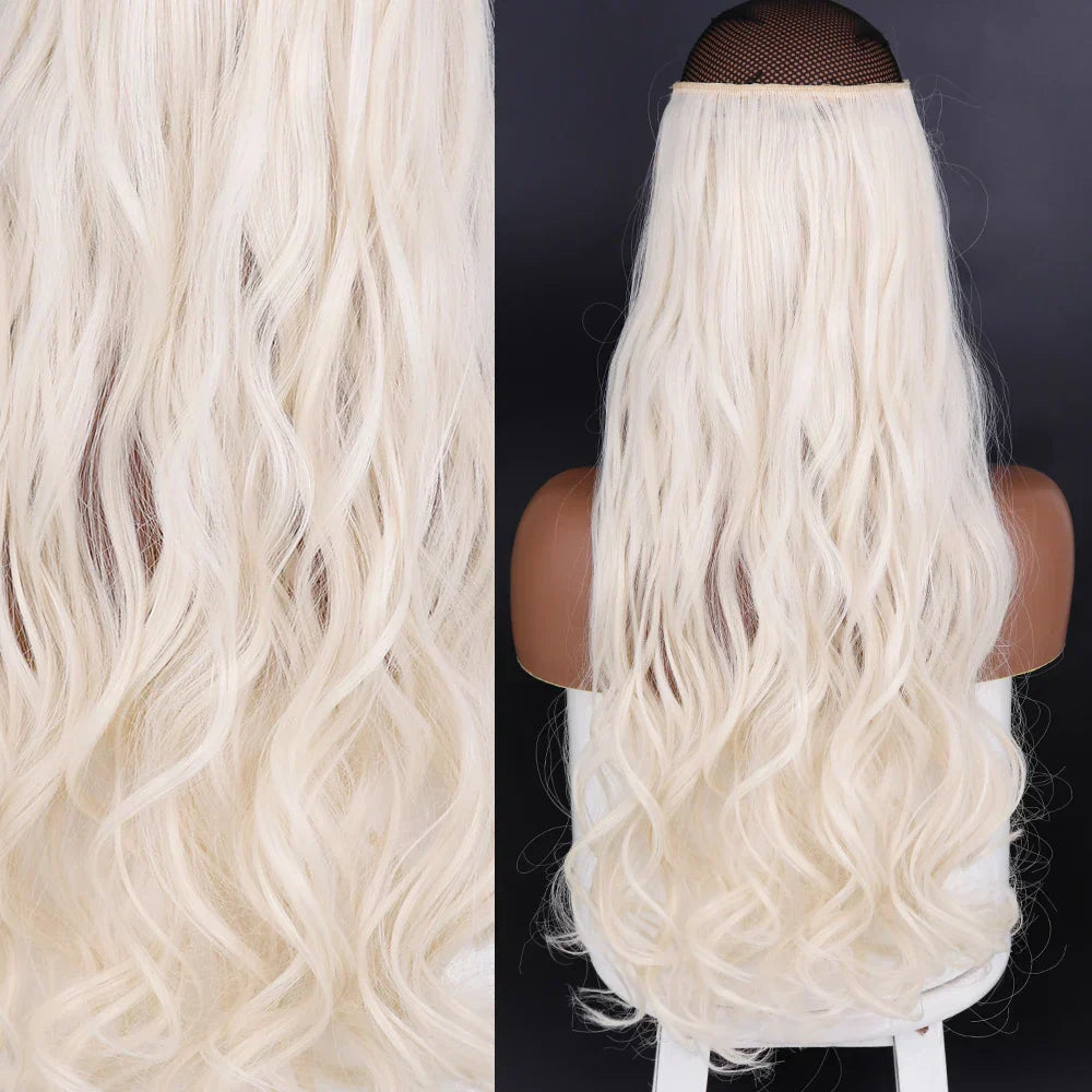 Merisihair Synthetic No Clip Invisible Wire Hair Extensions
