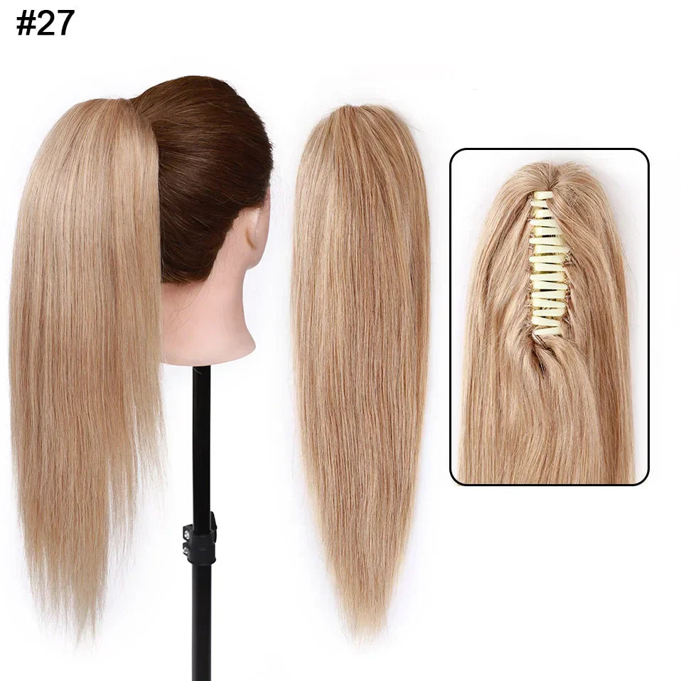 S-Noilite Ponytail Human Hair -Inches Claw Clip In