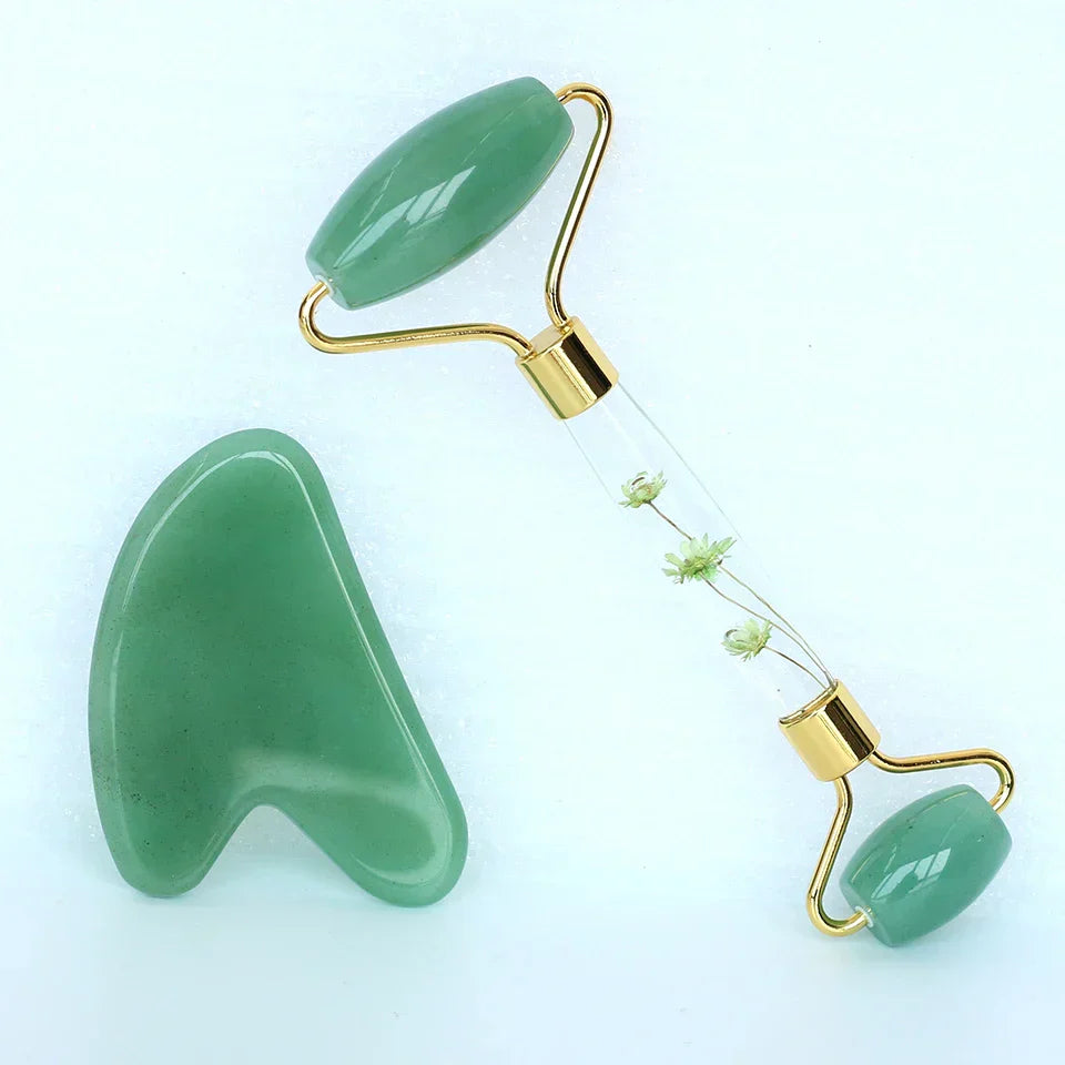 Natural Green Jade Roller Gua Sha Facial