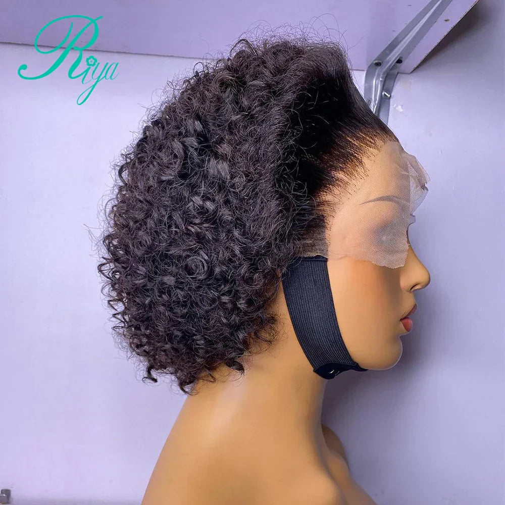 Short Pixie Bouncy Curly Bob Cut X Lace