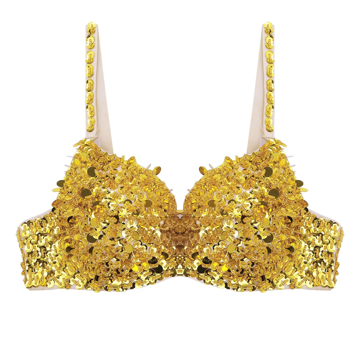 Womens Belly Dancing Bustier Bra Fashion Sparkle Glittering