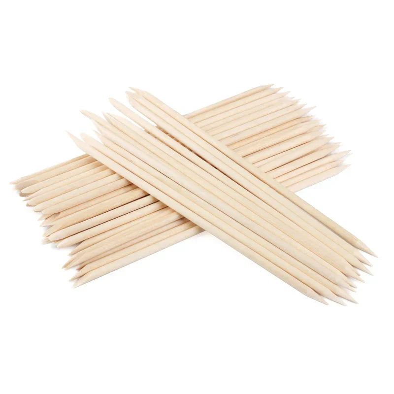 Pack Wooden Cuticle Pusher Remover Orange Stick Sticker