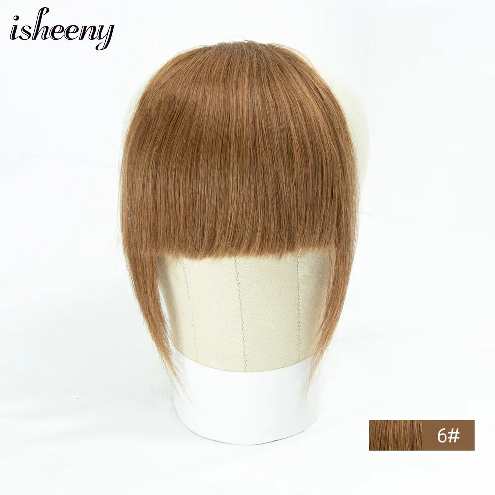 Isheeny Human Hair Bangs Clips In Black Blunt