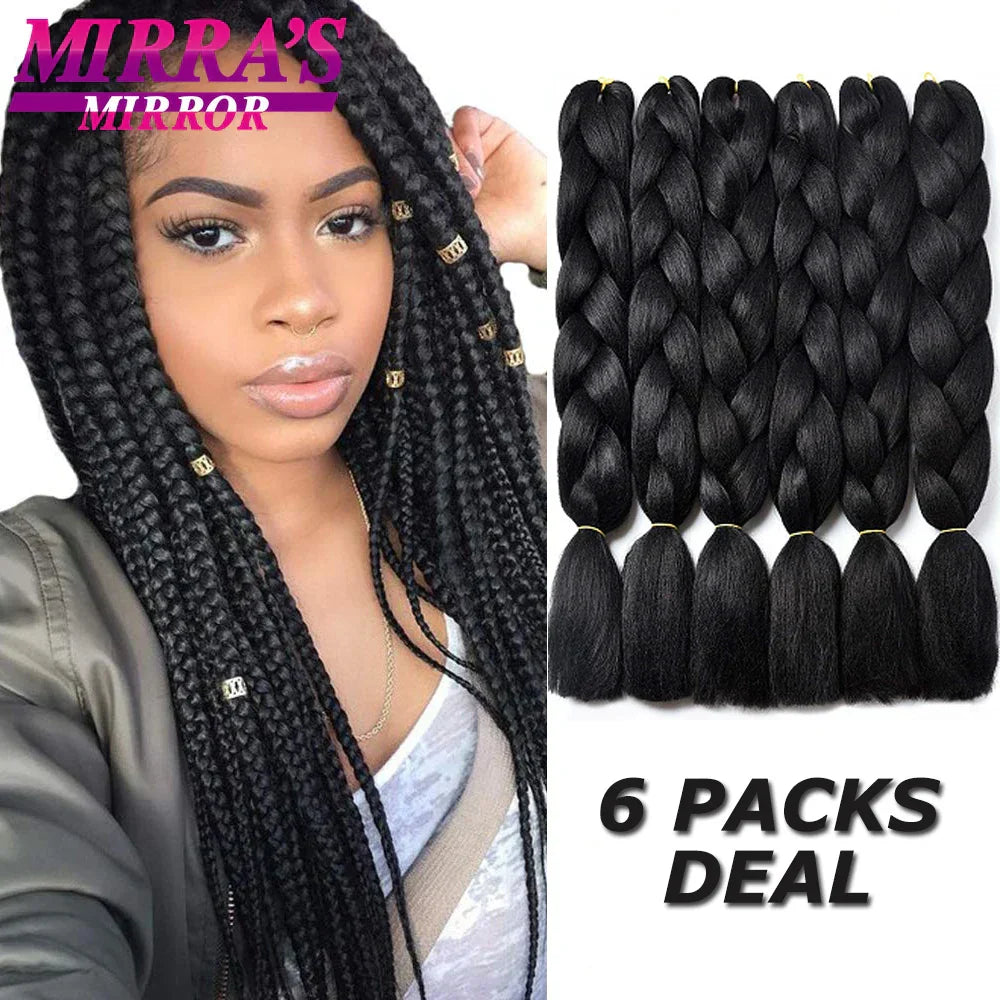 Jumbo Ombre Braids - Black, Brown, Blue, Pink