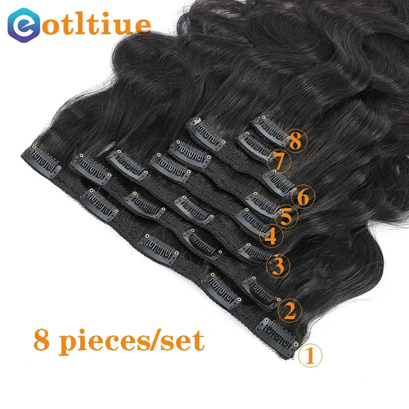 Clip In Hair Extensions Human Hair Brazilian Body