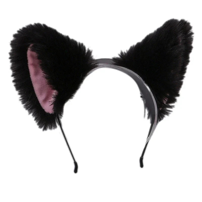 Women Anime Furry Animal Kitty Cat Ears Headband