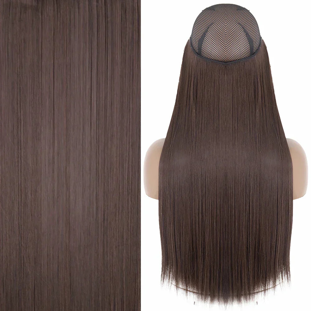 Merisihair Synthetic No Clip Invisible Wire Hair Extensions