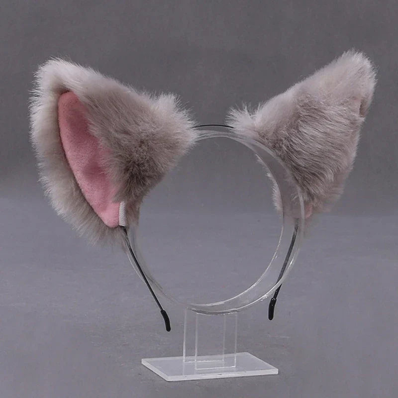 Women Anime Furry Animal Kitty Cat Ears Headband