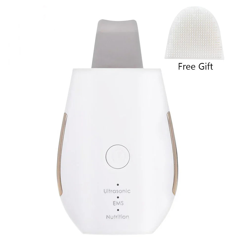 Rechargeable Ultrasonic Face Skin Scrubber Facial Cleaner Peeling