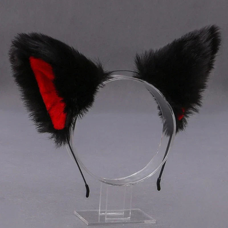 Women Anime Furry Animal Kitty Cat Ears Headband