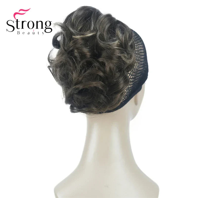 Strongbeauty Silver Short Natural Wave Ponytail Hair Extension