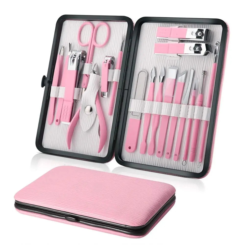 Professional Manicure Set Kit Pedicure Scissor Tweezer Eyebrow