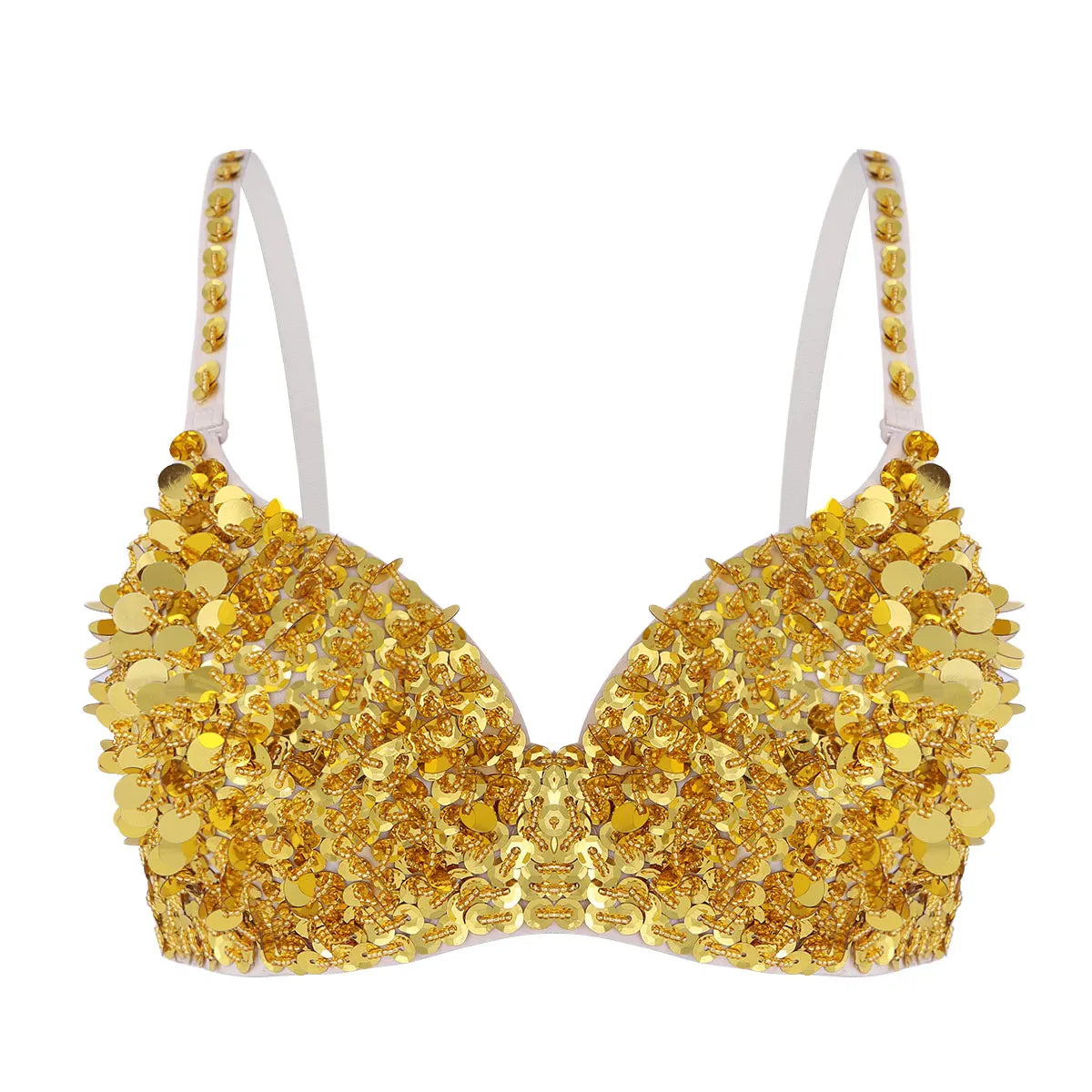 Womens Belly Dancing Bustier Bra Fashion Sparkle Glittering