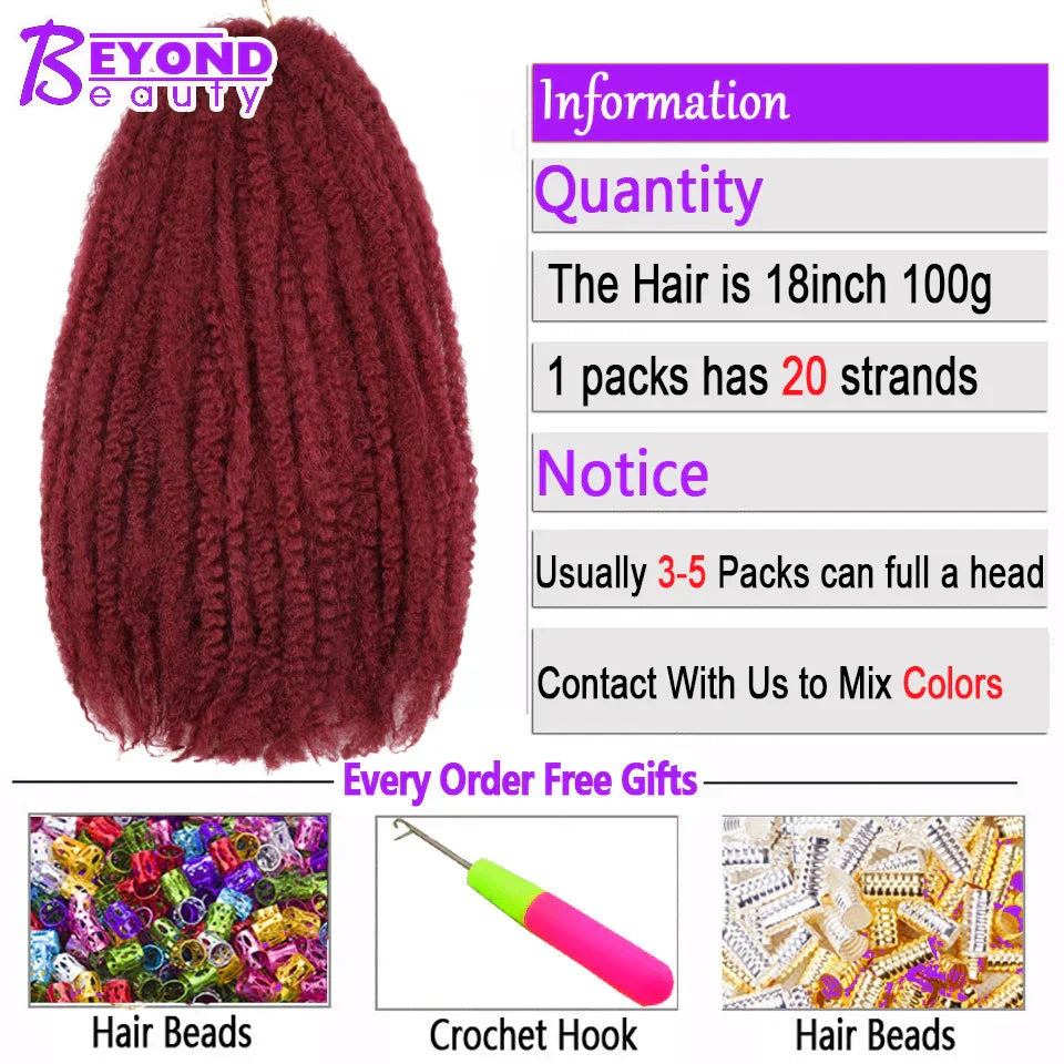 Synthetic Afro Kinky Marley Braids Hair Soft Jumbo