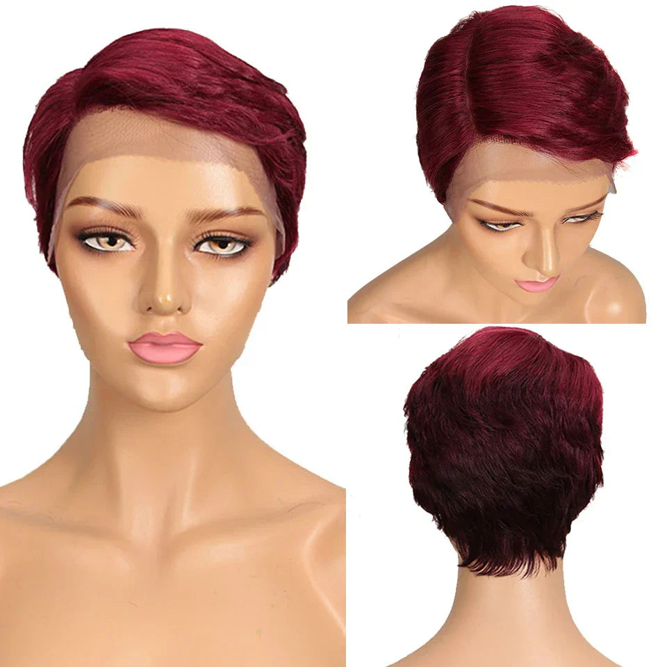 Trueme Short Pixie Cut Lace Wig Colored Brazilian