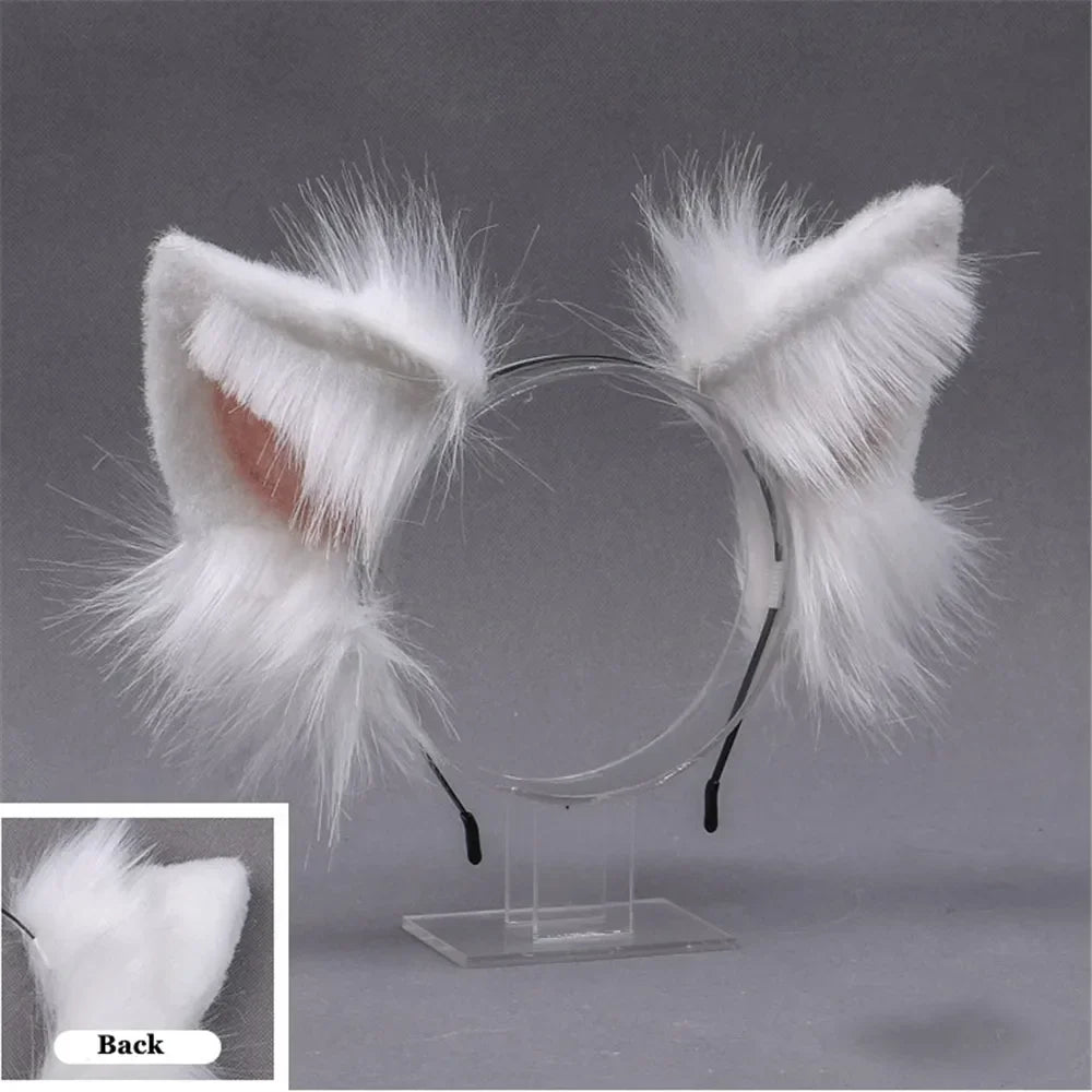 Plush Dog Cat Ears Cosplay Lolita Headband Dog