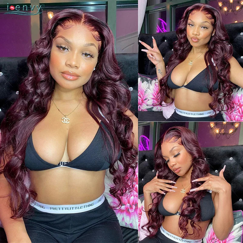 Burgundy Lace Front Wig Body Wave