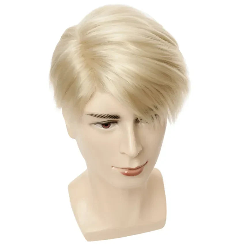 Gres Short Blonde Wigs Men Synthetic Wig Male