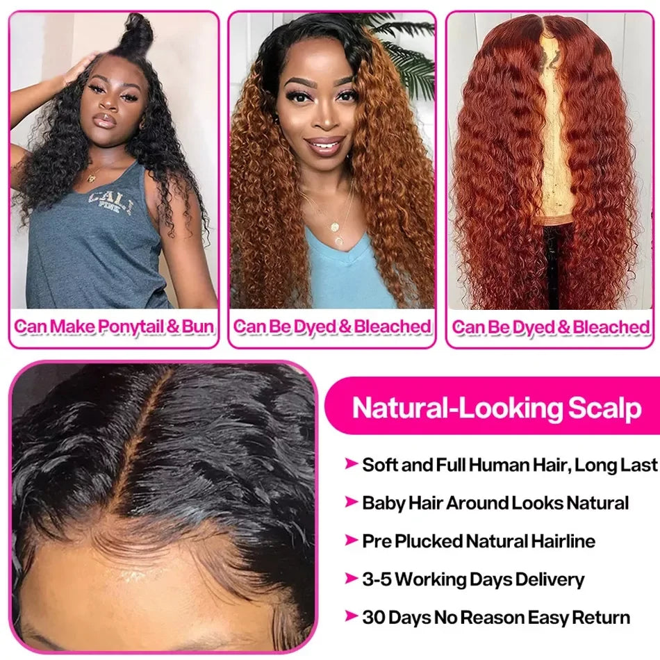 Transparent Lace Frontal Wig Kinky Curly Remy