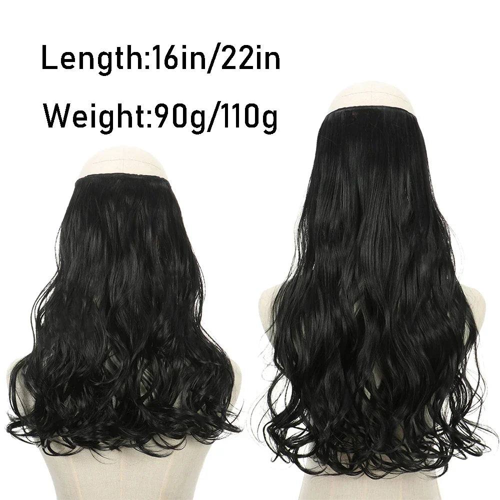 Hair Extensions No Clips Synthetic Fake Hair Ombre