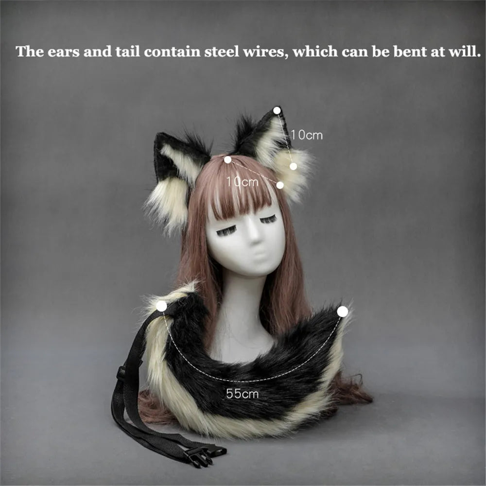Plush Dog Cat Ears Cosplay Lolita Headband Dog