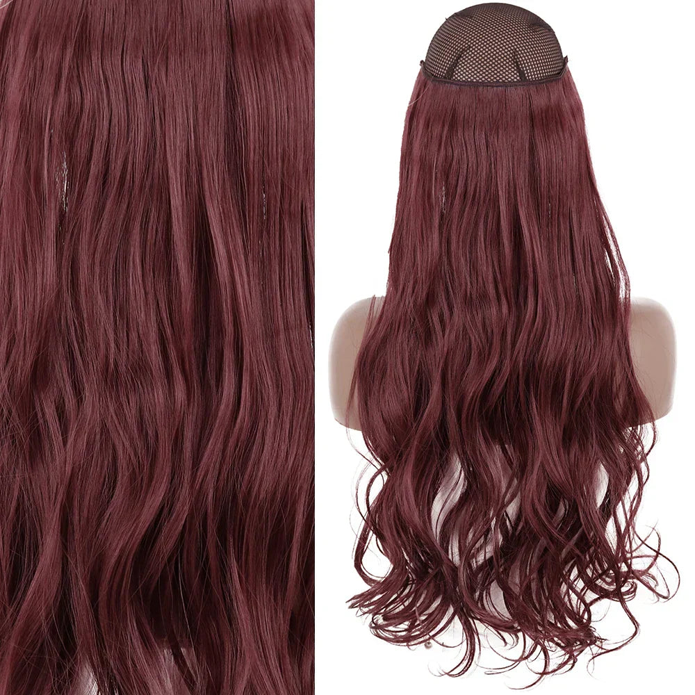 Merisihair Synthetic No Clip Invisible Wire Hair Extensions