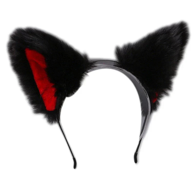 Women Anime Furry Animal Kitty Cat Ears Headband