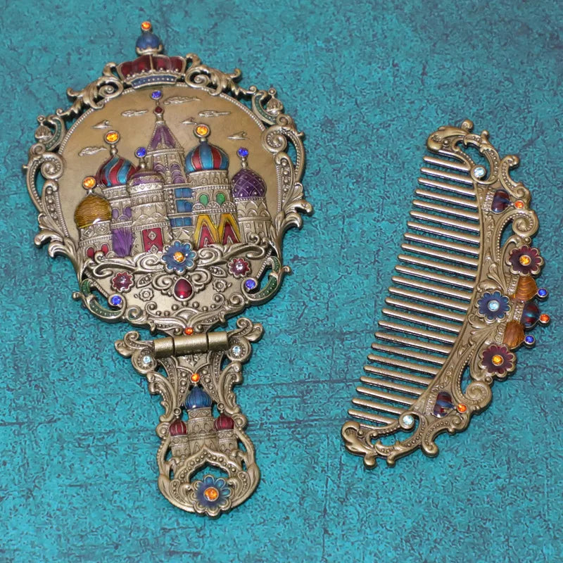 Handle Mirror Comb Retro Euporen D Portable Standing