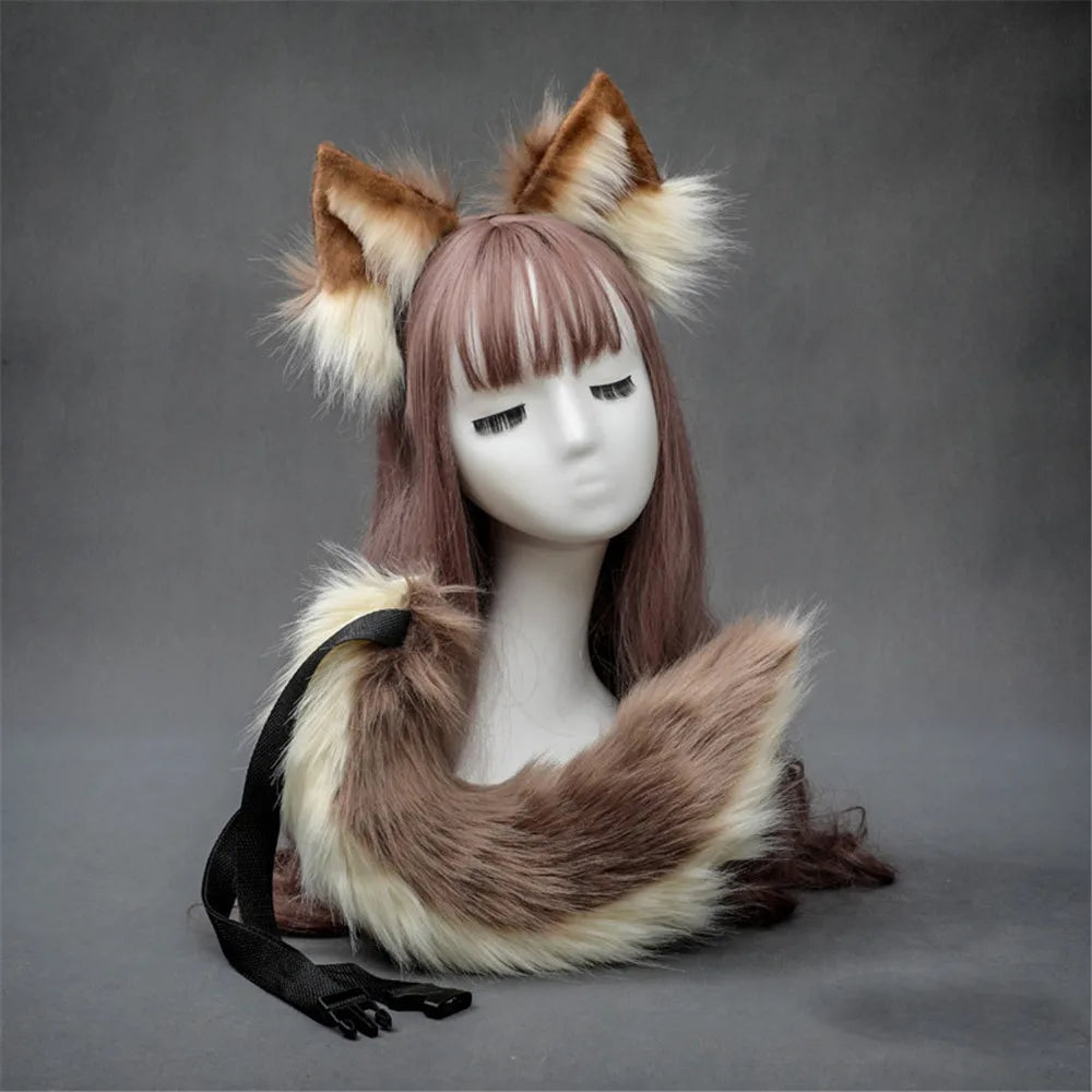 Plush Dog Cat Ears Cosplay Lolita Headband Dog
