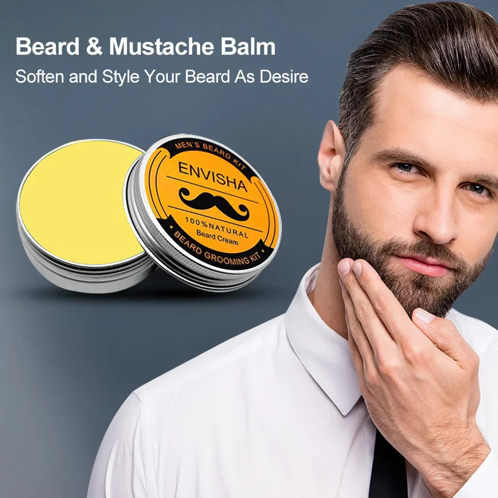Set Men Beard Grooming Kit Mustache Beard Hair