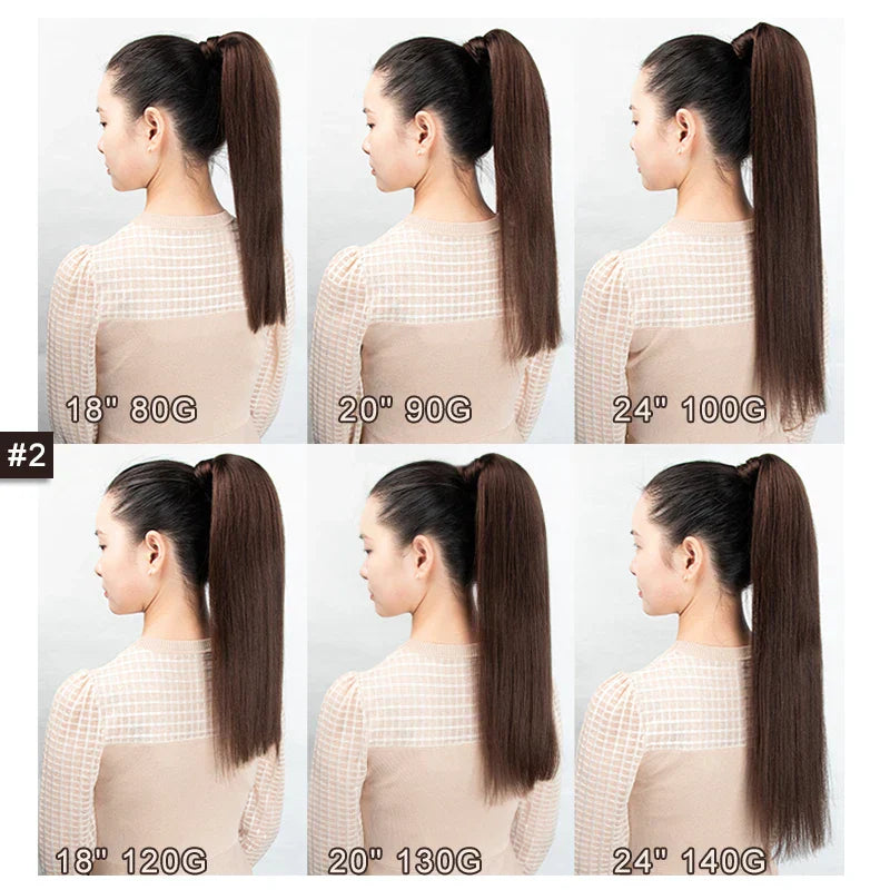 Ponytail Human Hair Clip In Extensions % Remy
