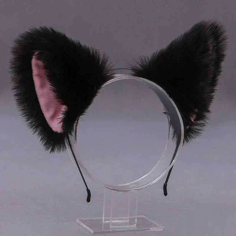 Women Anime Furry Animal Kitty Cat Ears Headband