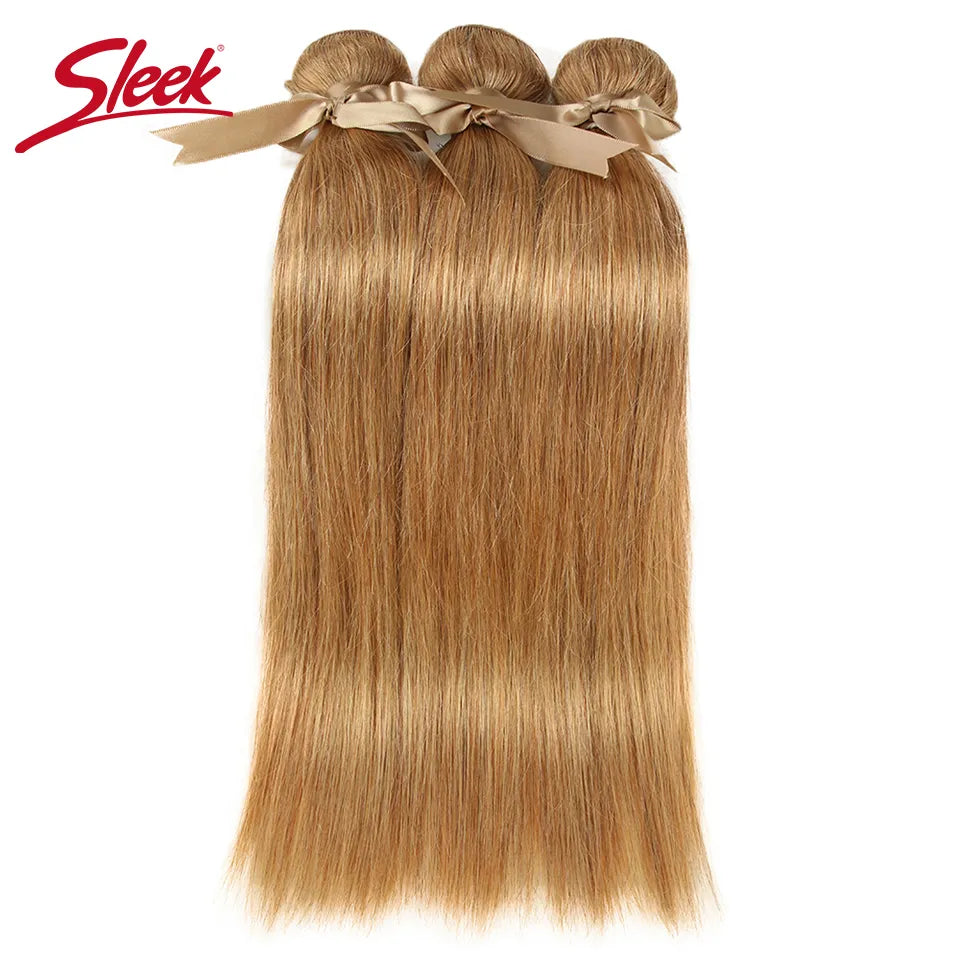 Sleek Honey Blonde Color Mink Brazilian Natural Remy