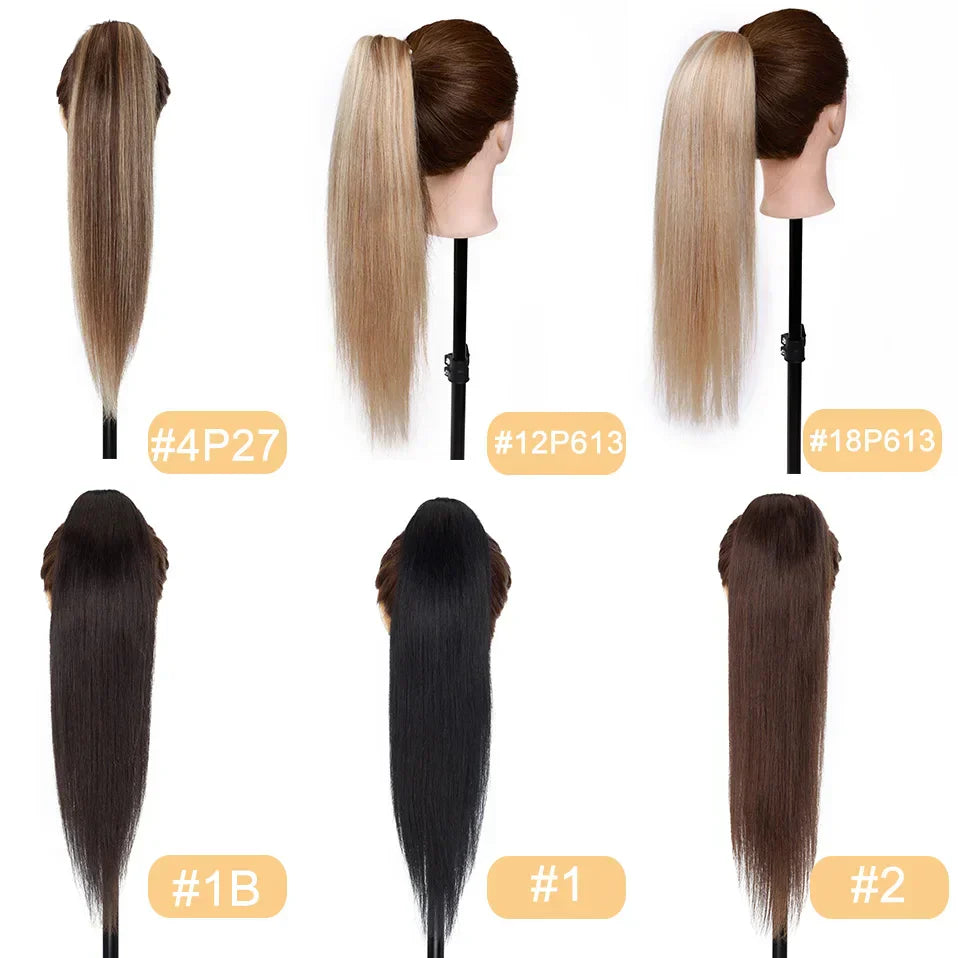 S-Noilite Ponytail Human Hair -Inches Claw Clip In