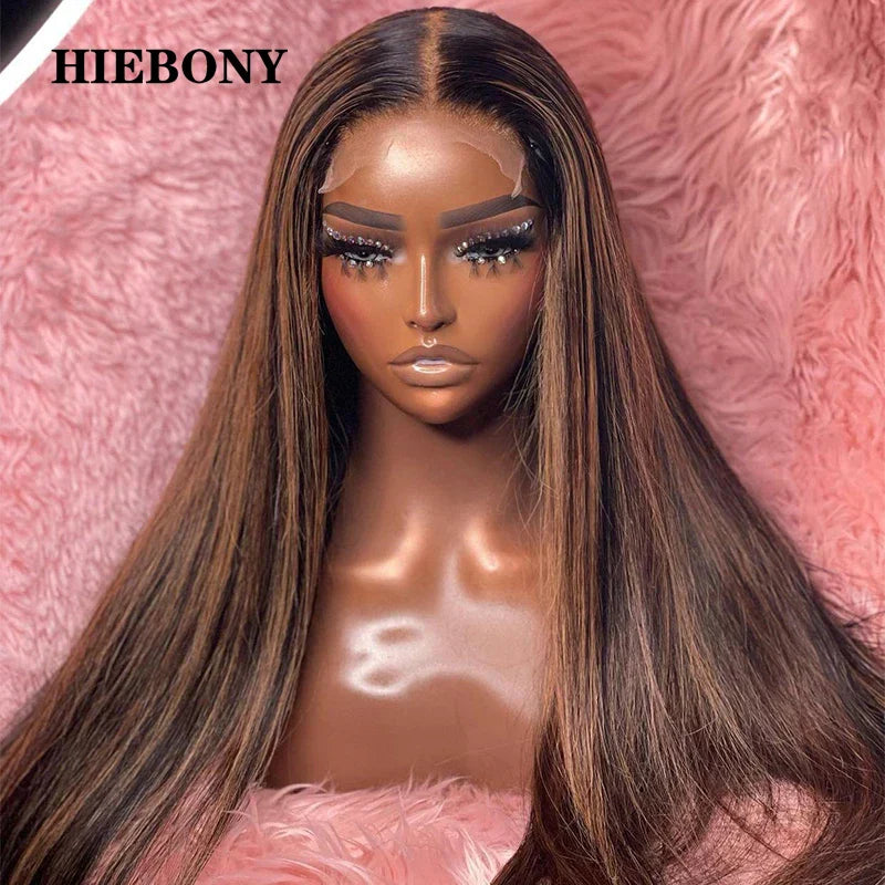 Highlight Straight Lace Front Wig Human Hair