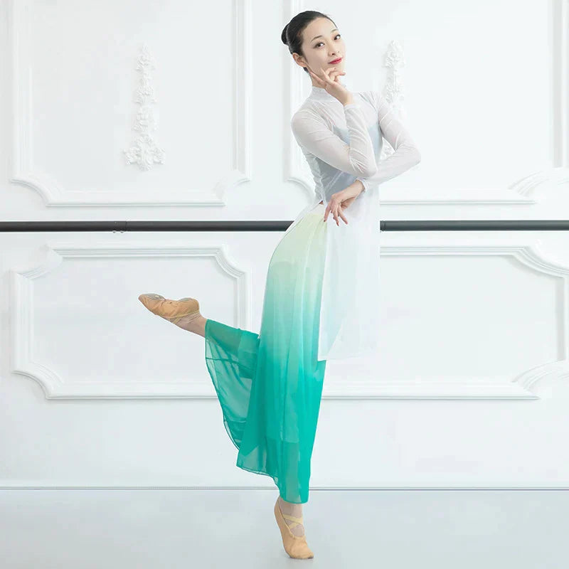 Modern Dance Costume Wide Leg Chiffon Practice Pant