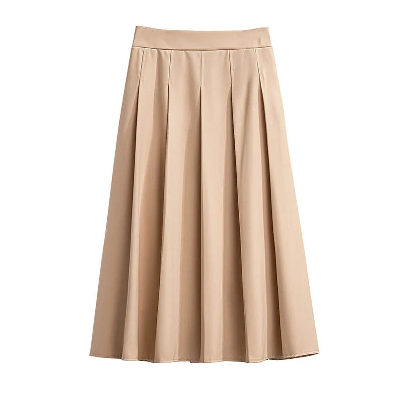 Plus Women's  Summer Loose A-Line Pleated Skirt