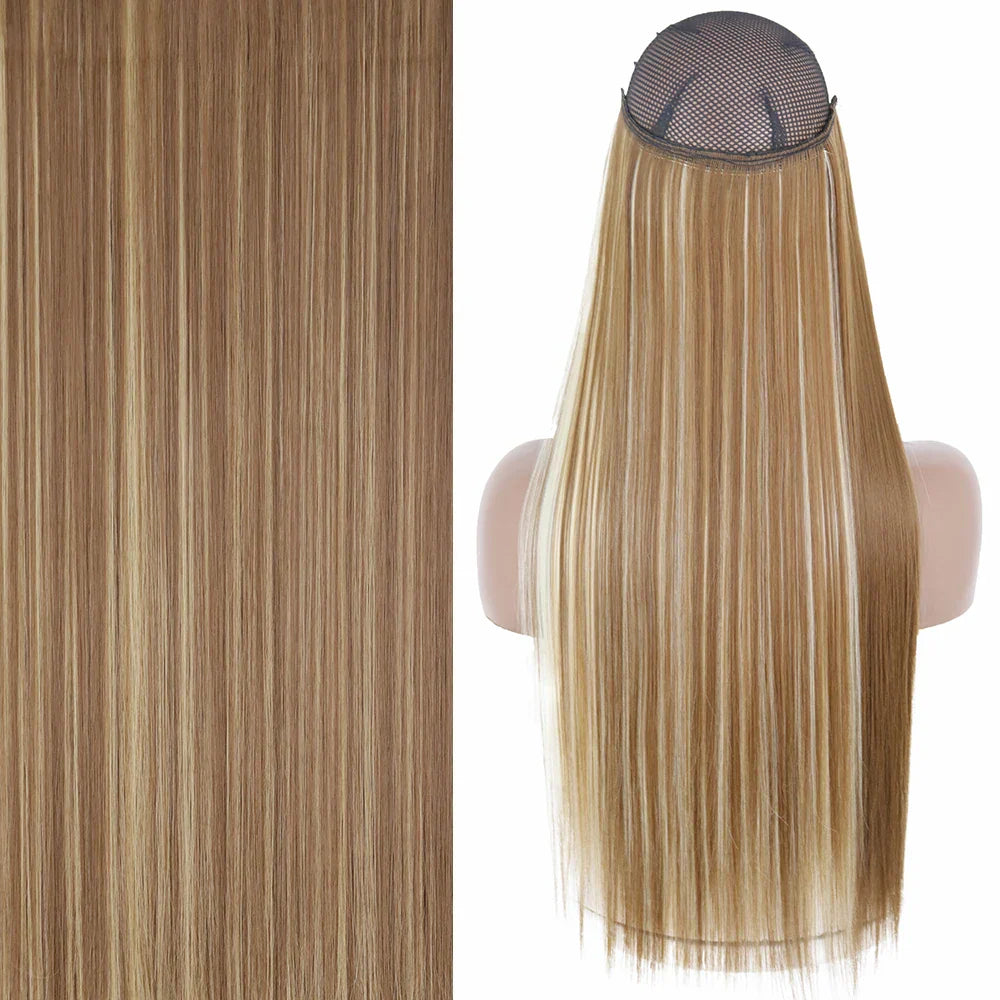 Merisihair Synthetic No Clip Invisible Wire Hair Extensions