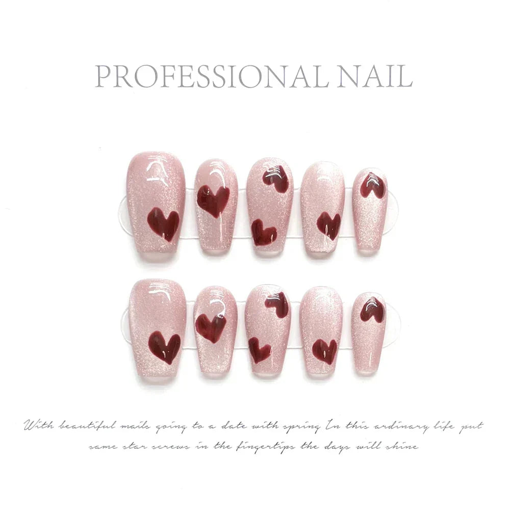 Handmade Kawaii Press On Nails Short Korean Partysu