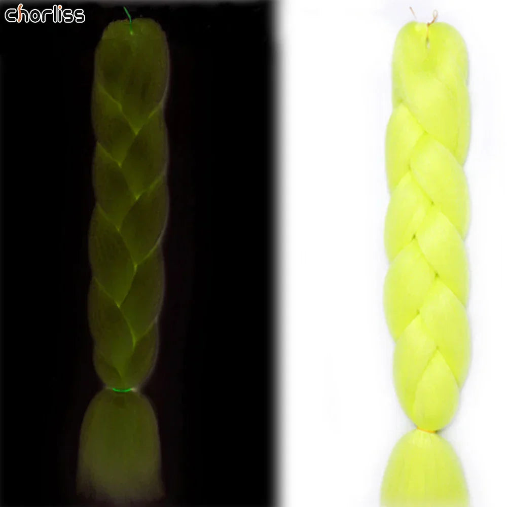 24 Fluorescent Green Jumbo Braids 100g Synthetic Hair Extensions