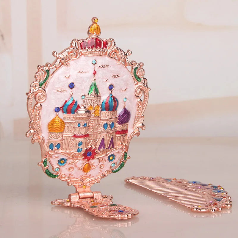 Handle Mirror Comb Retro Euporen D Portable Standing