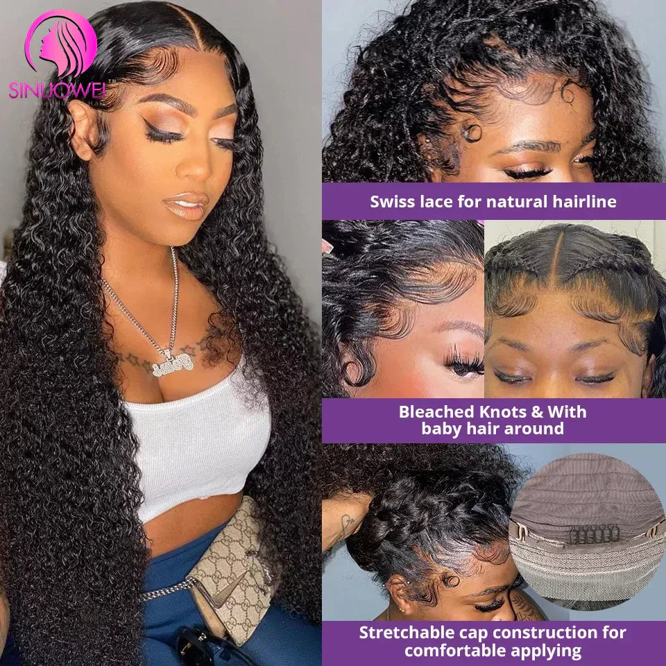 Transparent Lace Frontal Wig Kinky Curly Remy