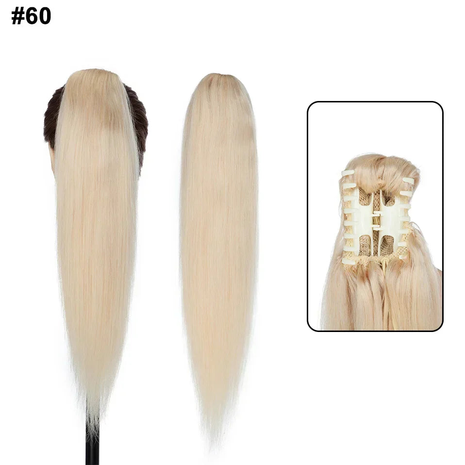 S-Noilite Ponytail Human Hair -Inches Claw Clip In
