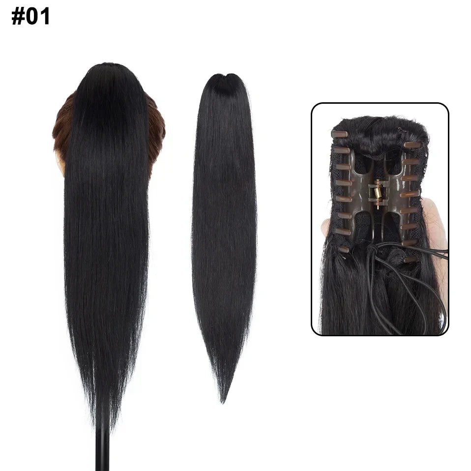 S-Noilite Ponytail Human Hair -Inches Claw Clip In