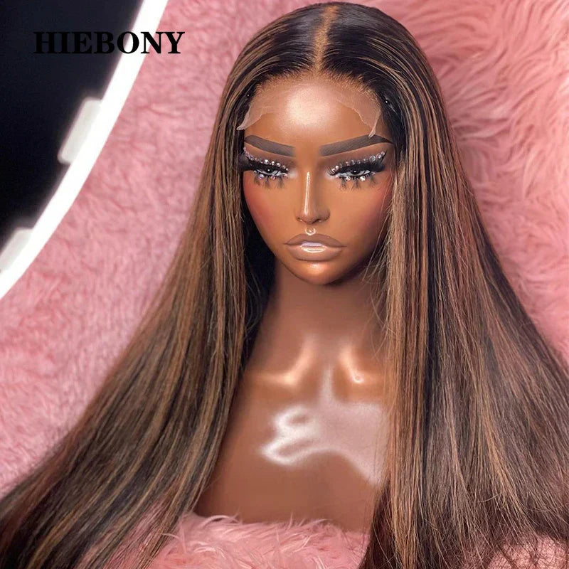 Highlight Straight Lace Front Wig Human Hair