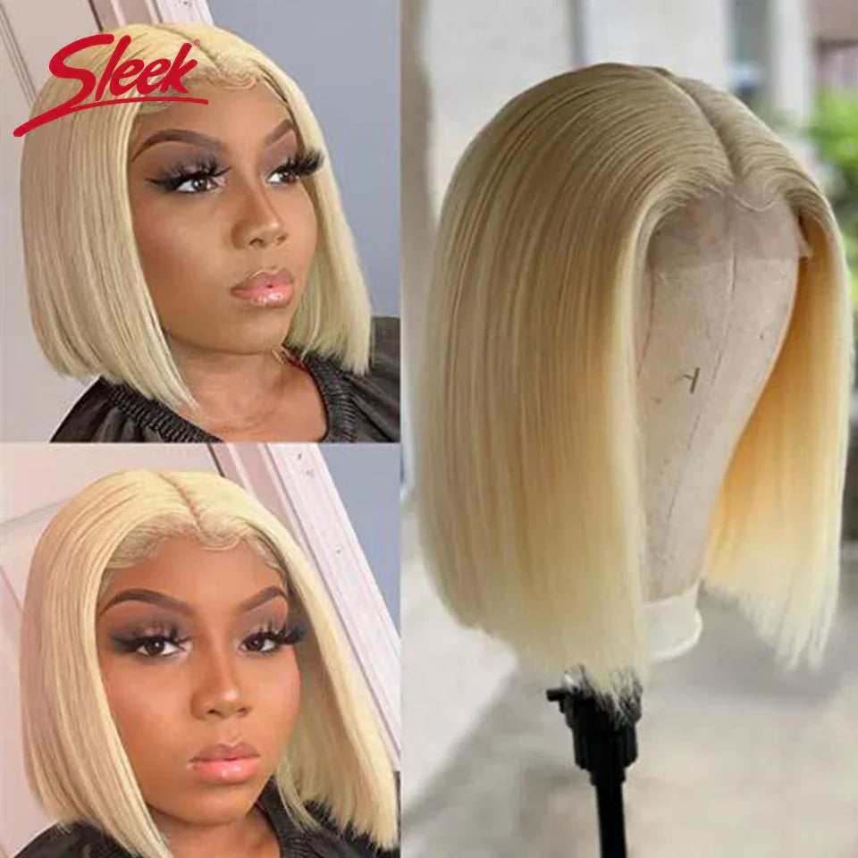 Sleek Ginger Orange Lace Front Short Bob Wigs
